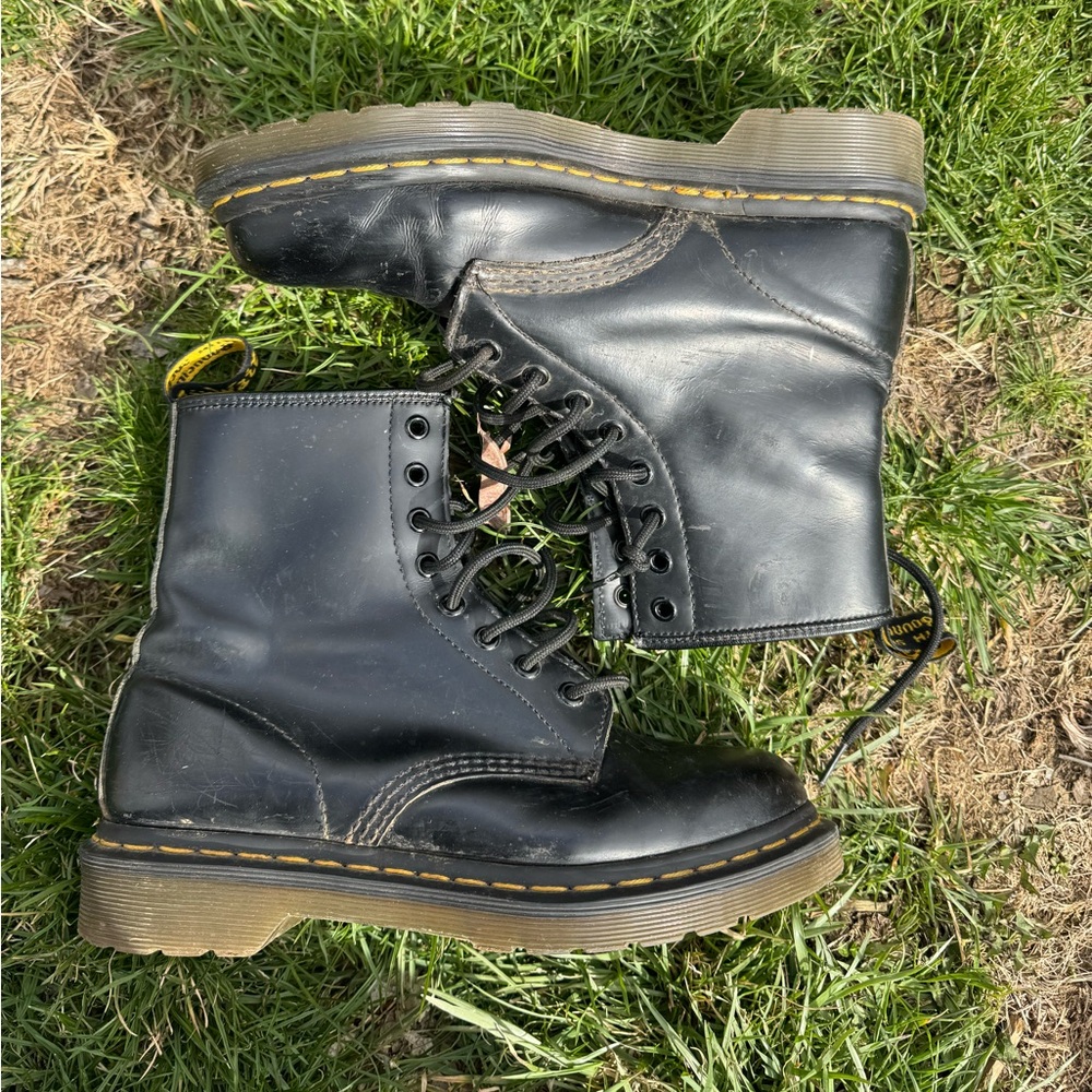 Dr. Martens Black Leather Lace-Up Boots